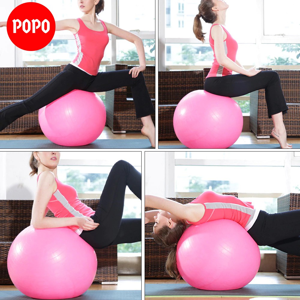 Bóng tập Yoga chính hãng POPO bóng yoga trơn đường kính 25, 55, 65, 75 cm