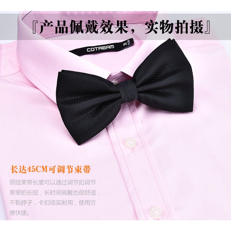 Cà Vạt Nơ Hai Lớp Họa Tiết Sọc Caro Đen Đỏ Phong Cách Hàn Quốc Thời Trang Cho Nam Và Nữ