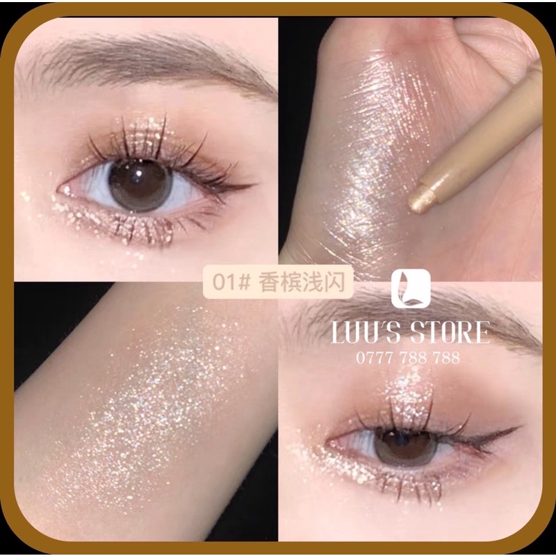 Bút Nhũ Kẻ Bọng Mắt 2 Đầu Novo Tone 01 Champage