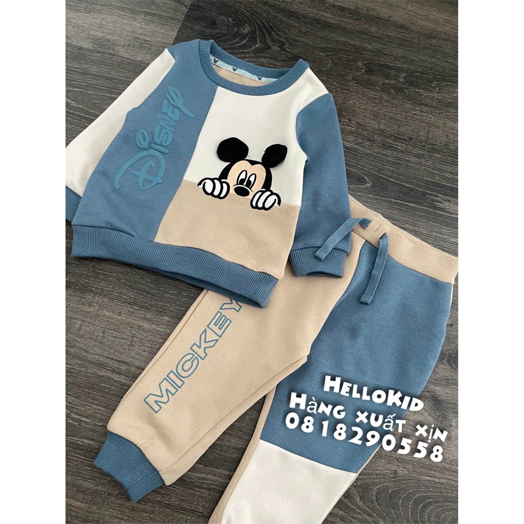 B435 - Bộ nỉ mickey phối màu bé trai