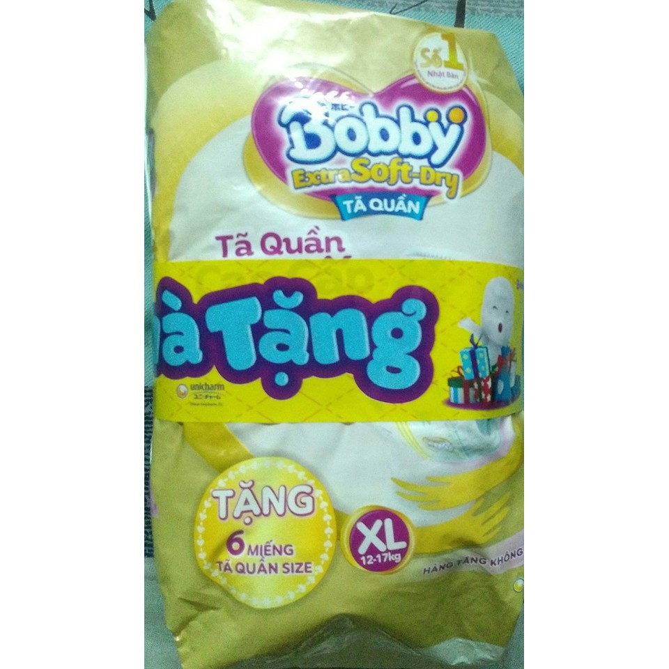 Tã Quần Siêu Mềm Bobby Extra Soft Dry gói 6 miếng dùng thử M/ L/ XL/ XXL