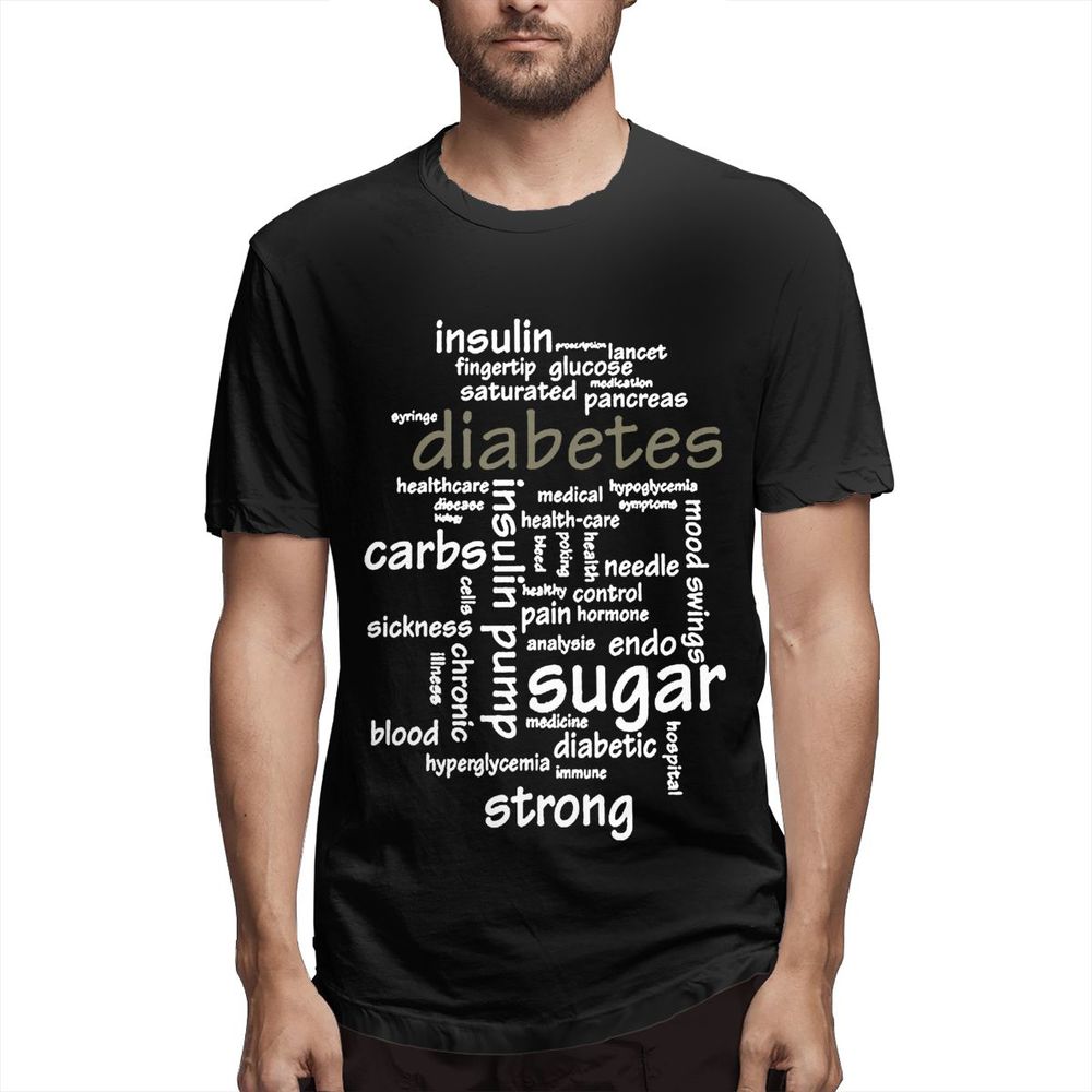 XIAOQIU Insulin Proscription Lancet Fingertip Glucose Medication Saturated Pancreas Syringe Diabetes Heavy Metal Rock 100% cottton Men's T-Shirt Birthday Gift