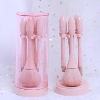 BỘ 5 CỌ TRANG ĐIỂM MÀU HỒNG TẶNG KÈM LỌ ĐỰNG XINH XẮN
