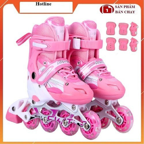 ▤Giày Trượt Patin Trẻ Em 4 Bánh 2 Hàng Cho Bé Flying Eagle Longfeng Cougar, Batin Có Đèn Cao Cấp 5 6 7 8 9 10 Tuổi Giá R