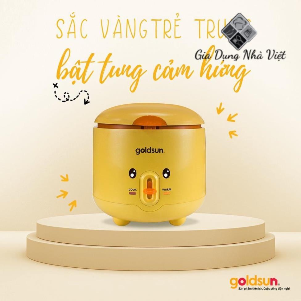 Nồi cơm điện 1L Goldsun GRC5020, chống dính 2 mặt, nhựa PP sáng bóng - Chính hãng goldsun