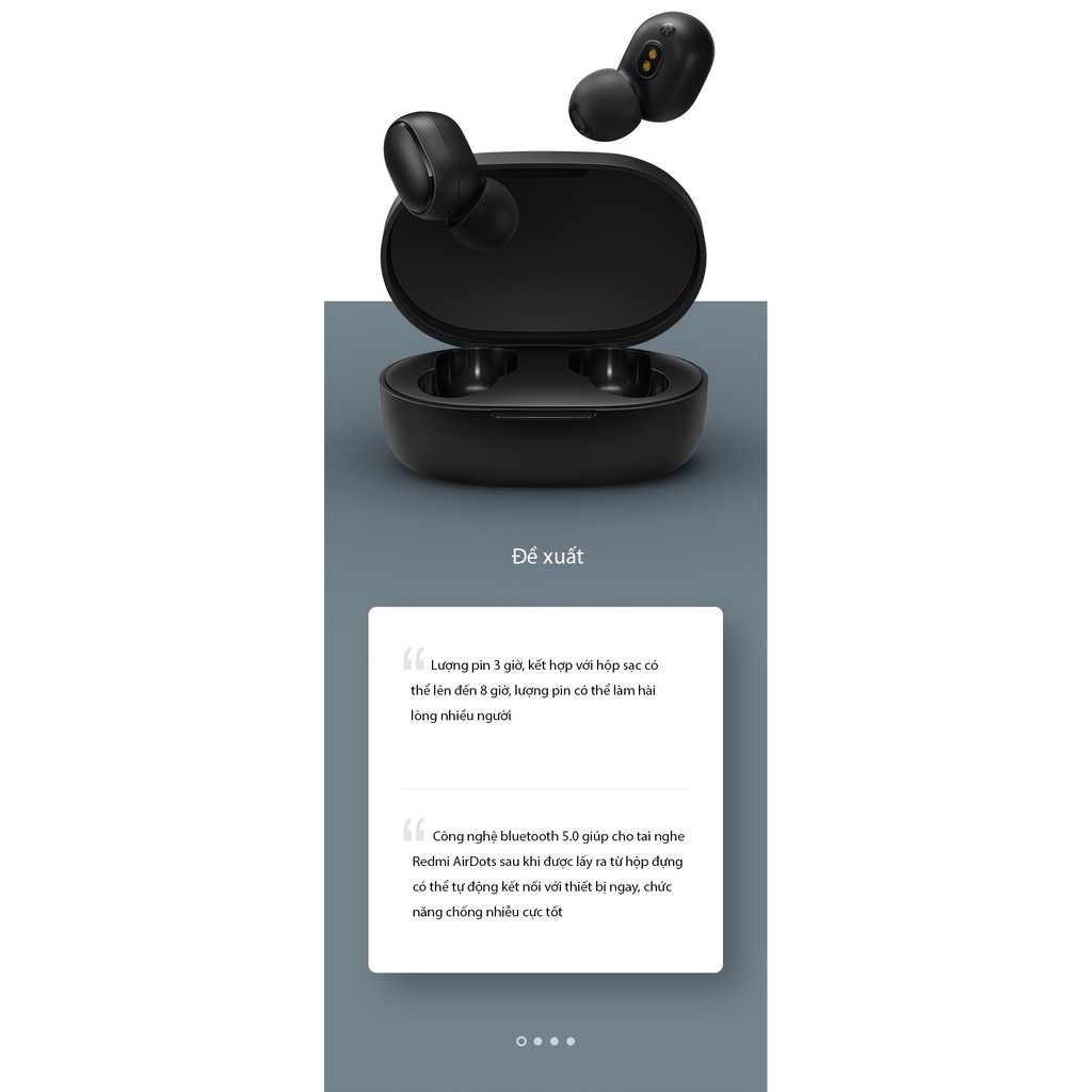Tai nghe không dây cao cấp Redmi AirDots có nút đa chức năng bluetooth 5.0 gọi thoại rõ ràng âm thanh sóng động
