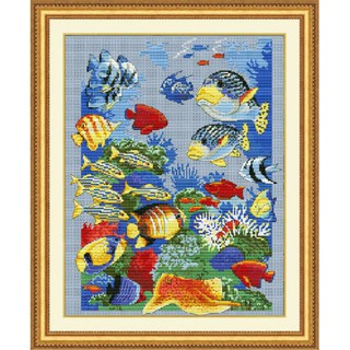 Tranh Thêu Chữ Thập (THÊU TOÀN BỘ ) Sắc Màu Của Cá RY1055 (KHÁCH TỰ THÊU) KT:43X54CM