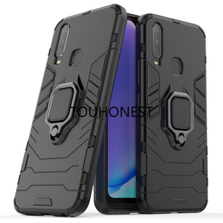 Ốp Điện Thoại Cứng Chống Sốc Kèm Vòng Đỡ Kim Loại Cho Casing Vivo Y3 Case Vivo Y3S Cassing Vivo Y11 Y12 Cover Vivo Y15 Y17 Case Armor PC Shockproof Hard Cases With Metal Ring Stand Phone Case