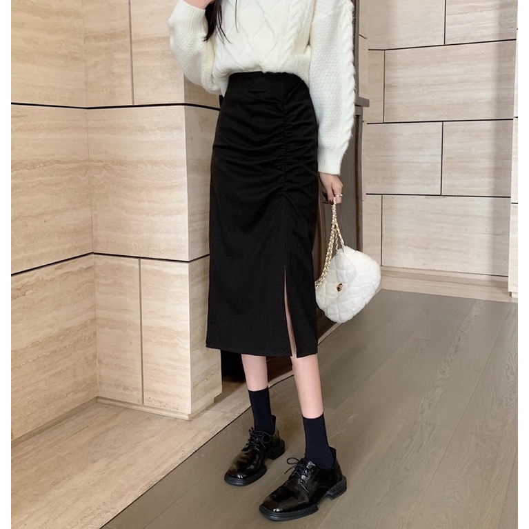 Chân Váy Dài Nhún Trước xẻ tà siêu hot m309