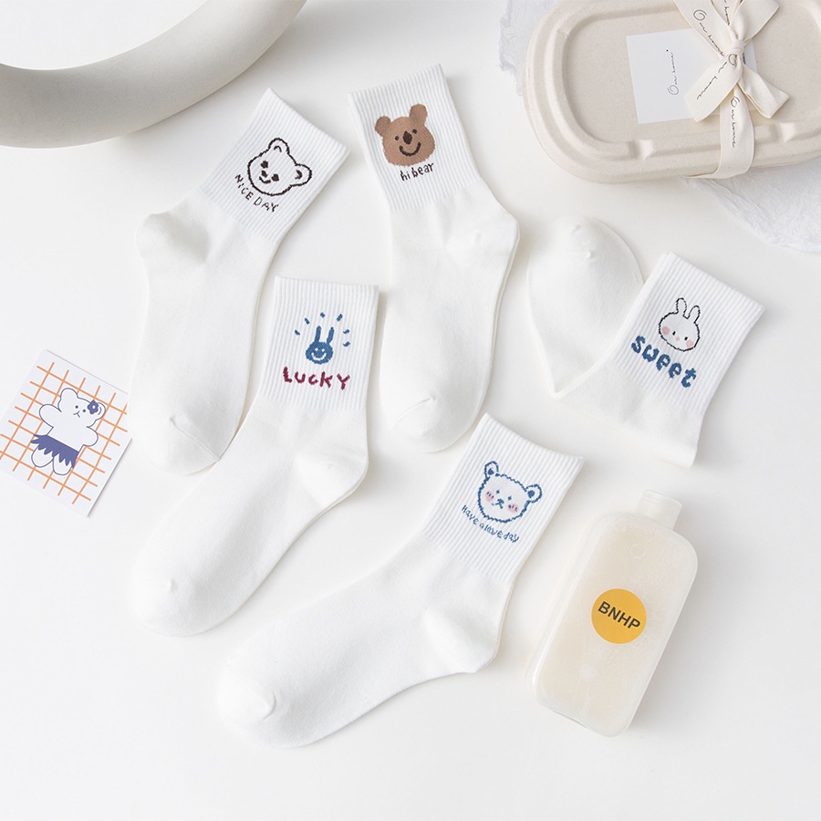 TẤT NỮ KIỂU HÀN HỌA TIẾT DỄ THƯƠNG DỄ PHỐI ĐỒ - RUBISHOES