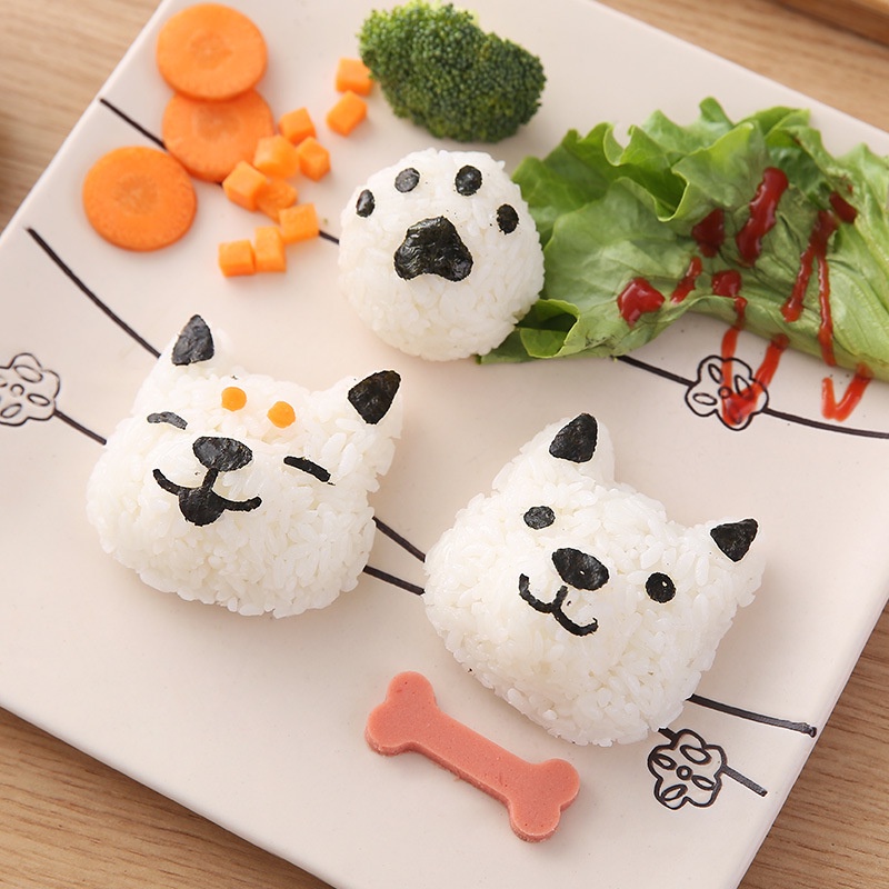 Khuôn làm cơm nắm/cơm nắm hình chú chó dễ thương cho bé DIY