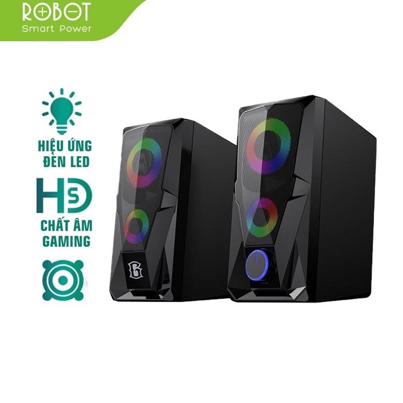 Loa Game Máy Tính ROBOT RS200 Hiệu Ứng Đèn LED - Âm Thanh HD Chất Lượng Cao - BẢO HÀNH 12 THÁNG