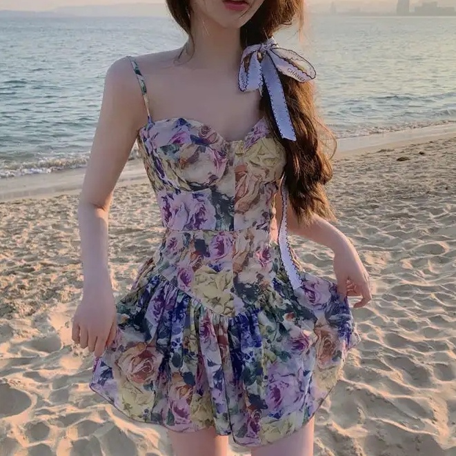 Đầm Hai Dây Dáng Ôm Phong Cách Pháp Thời Trang Mùa Hè Hàng Mới