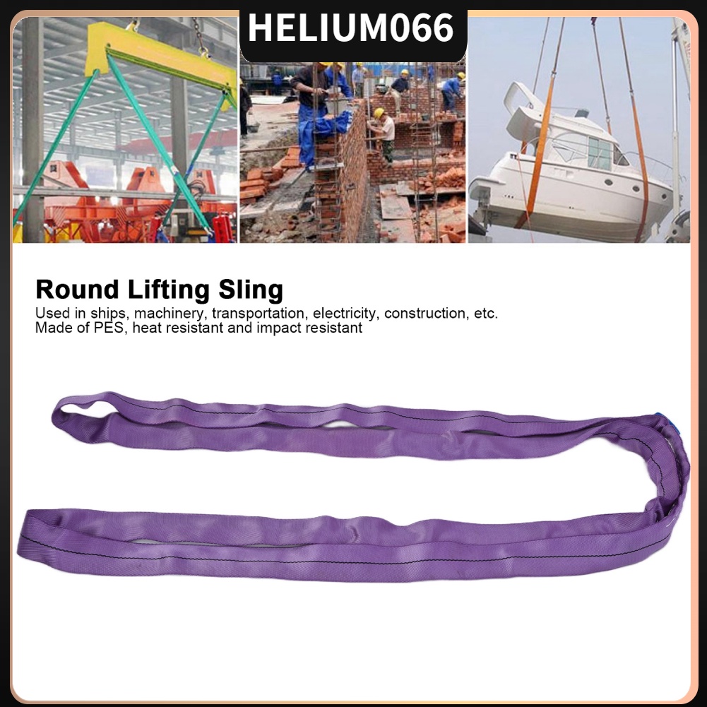 1T Vòng nâng Sling Endless PES Dây đai linh hoạt Phụ kiện giàn cần cẩu có độ bền cao Helium066