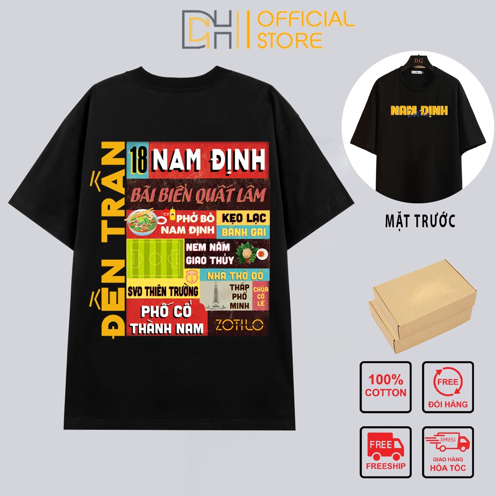 Áo thun tay lỡ nam nữ form rộng unisex NAM ĐỊNH 63 tỉnh VIỆT NAM
