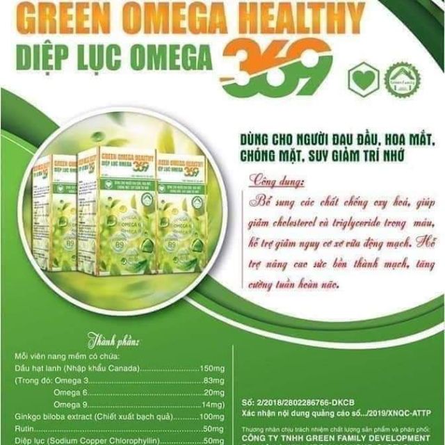 DIỆP LỤC OMEGA 369 GREEN OMEGA HEALTHY