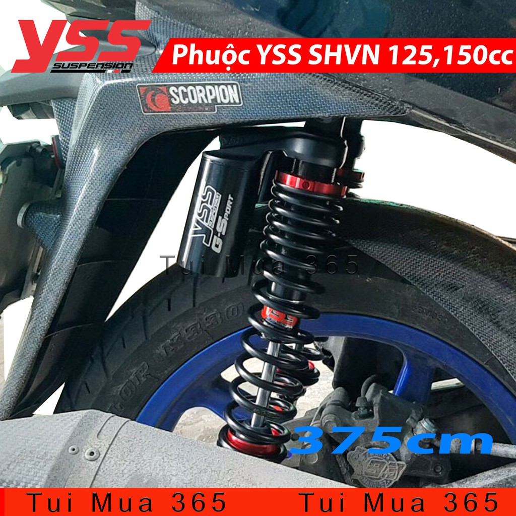 Phuộc YSS Honda SHVN 125,150,300 Thái Lan G-Sport Black/Black