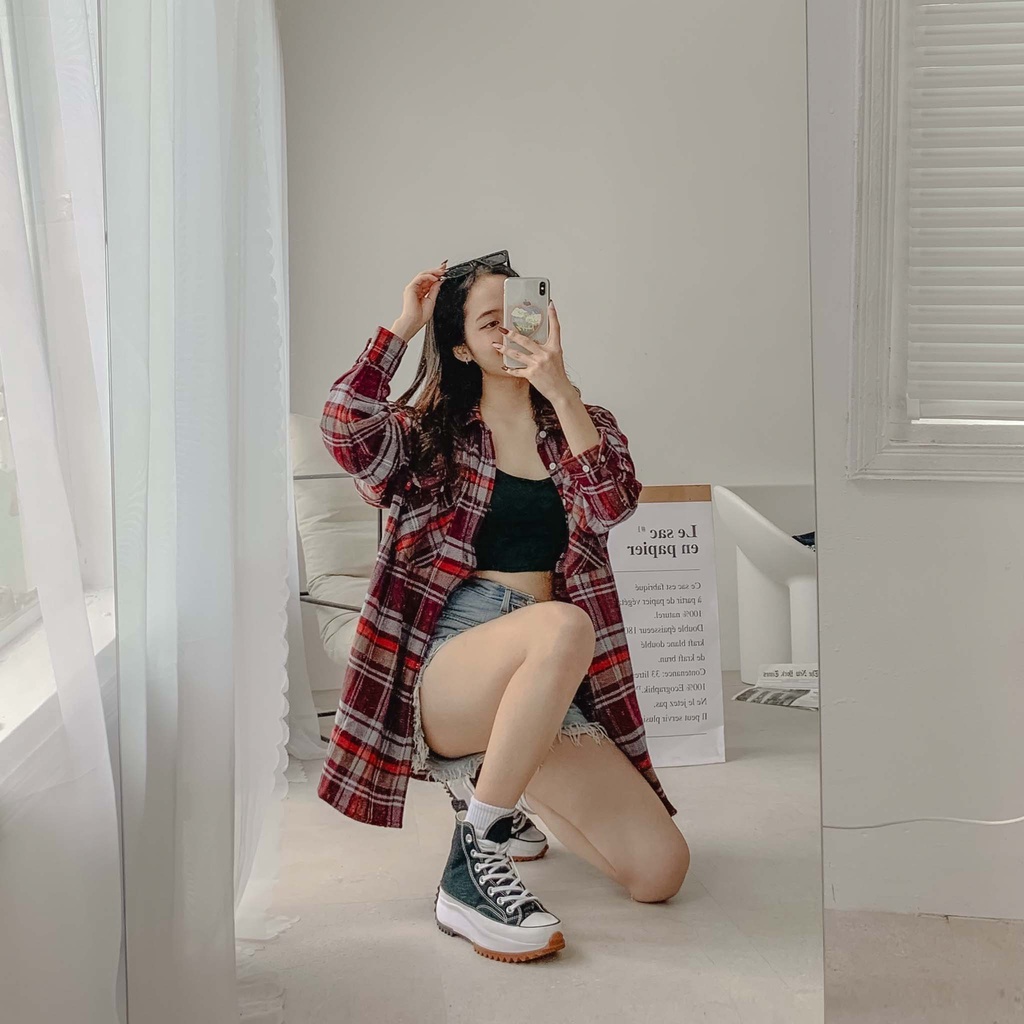 Áo Khoác Sơ Mi Jambangee Flannel Overfit Dài tay Nhiều Màu Sắc