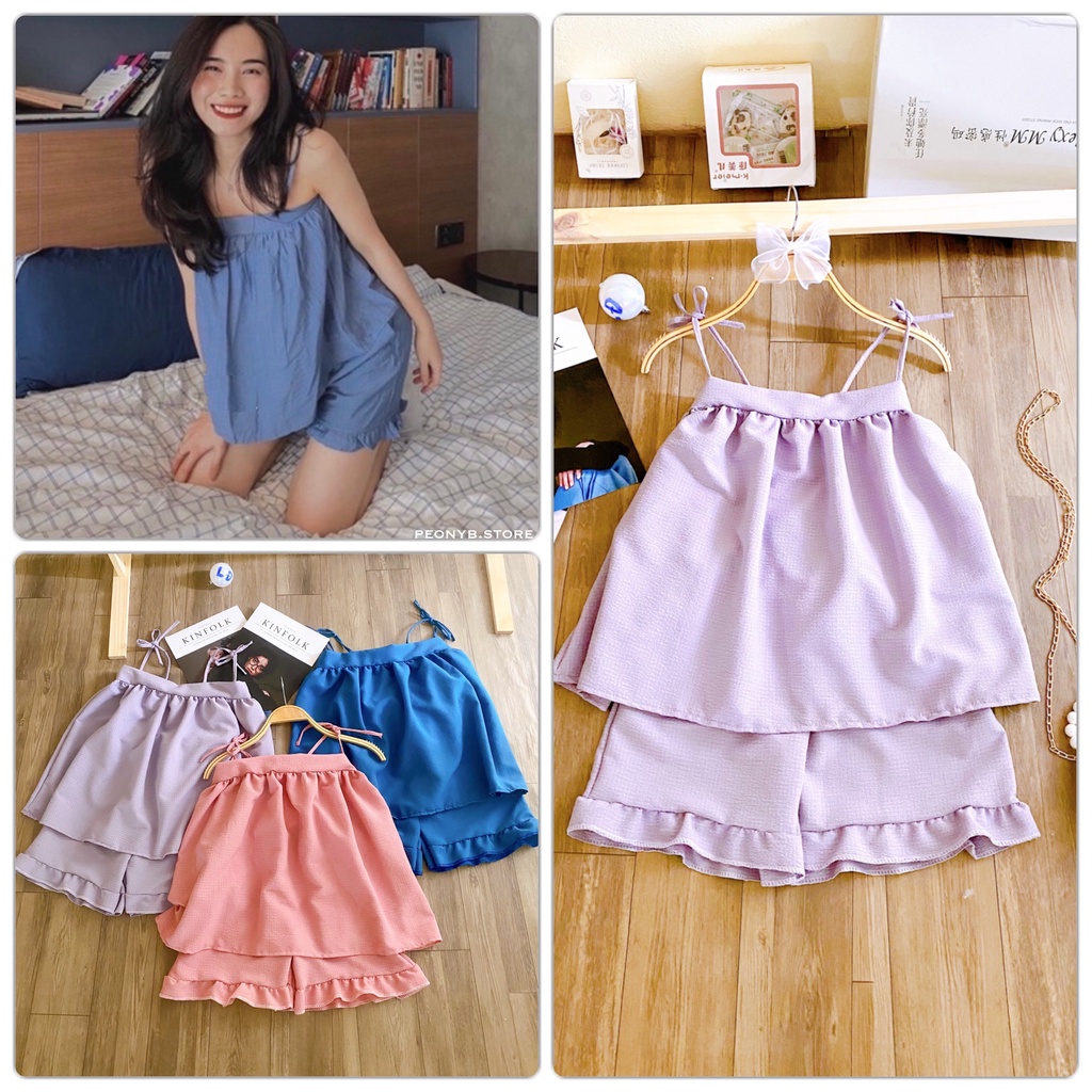 🌸 Bộ đổ mặc ở nhà thiết kế bánh bèo tiểu thư pastel hàn quốc đẹp Ulzzang 🌸