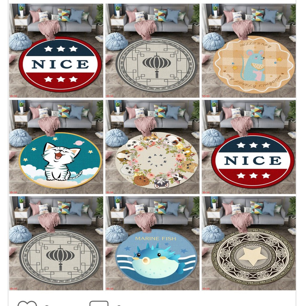 Thảm Bali Tròn 5D Cao Cấp ( size 100cm) mẫu cho bé