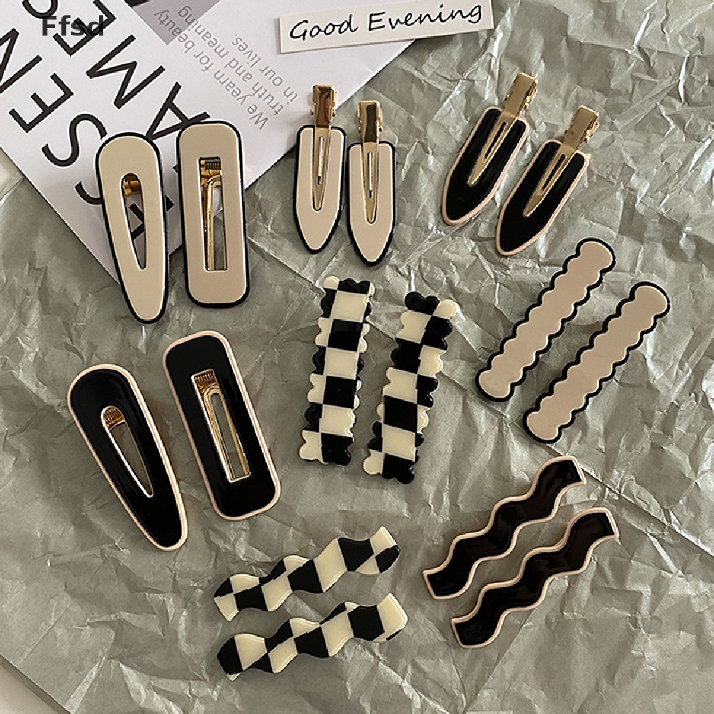 {Ffsd} Hàng Bán Chạy 2 Kẹp Tóc Hình Học Thanh Lịch Cho Nữ