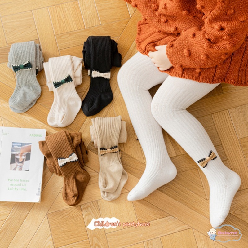 Quần Legging Chất Liệu Cotton Dày Dặn Đính Nơ Xinh Xắn Cho Bé Gái