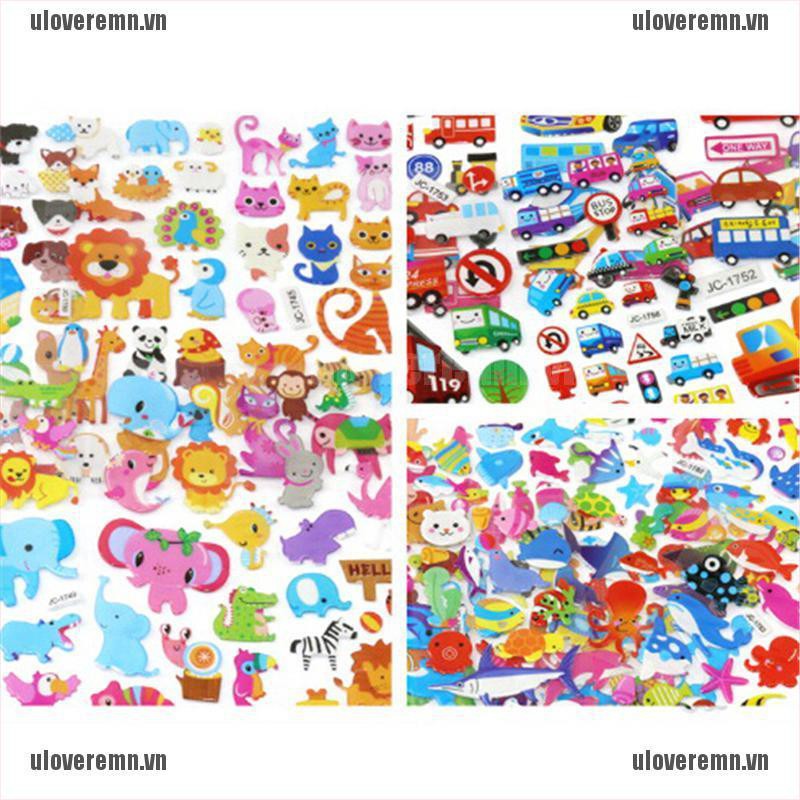 Bộ 5 Tấm Sticker Hoạt Hình Dễ Thương Dùng Làm Quà Tặng Cho Bé