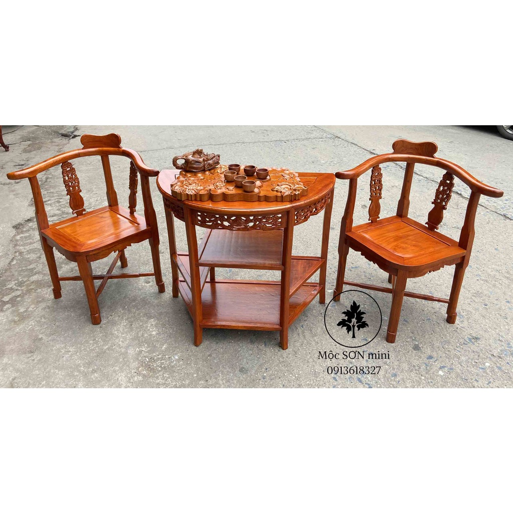 Bộ bàn ghế gỗ hương,bộ gồm bàn tròn và 4 chiếc ghế,bàn ghế phòng khách,combo bàn ghế
