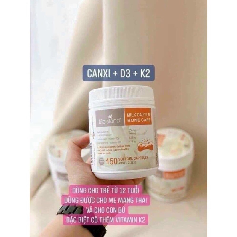 Viên Bổ sung Canxi sữa cho bé của Úc Bio Island Milk Calcium Kids 90 viên