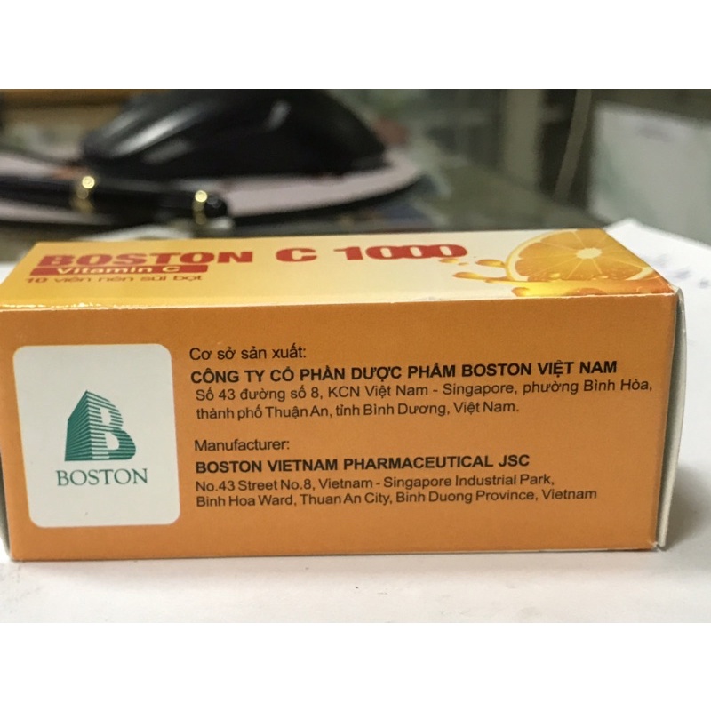 Boston C 1000- Viên sủi bổ sung vitamin C, tăng cường đề kháng - Hộp 1 tuýp x 10 viên nén sủi bọt