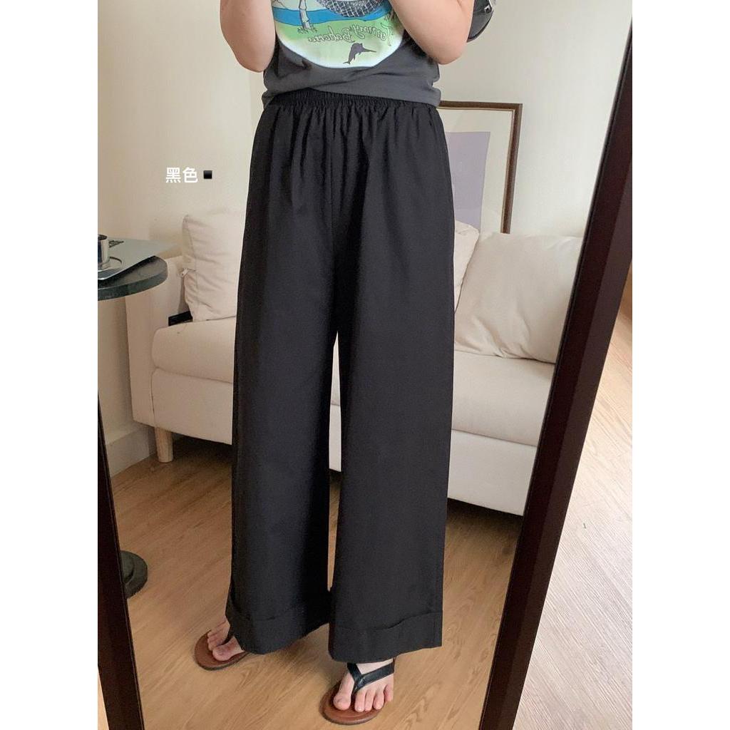 Quần Cotton Ống Rộng Lưng Thun Thoải Mái Thời Trang Mùa Hè 65432