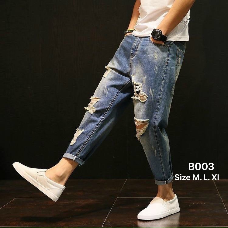 Quần jean baggy nam rách cao cấp | quần jean nam đẹp | chất tốt | đổi trả free nếu hàng bị lỗi 003 - Hương Nemo Style