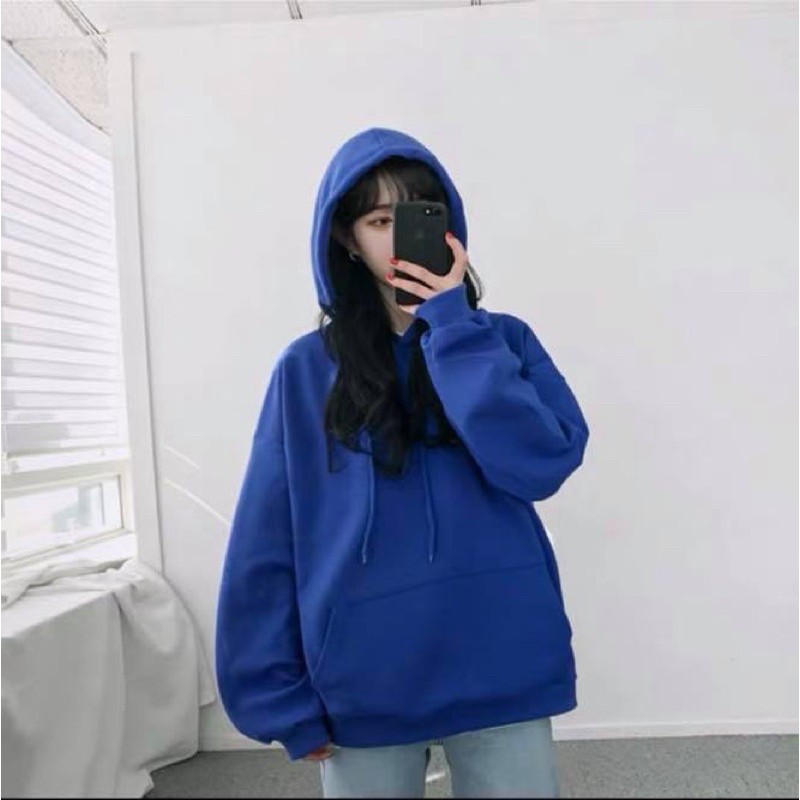 Áo hoodie nỉ trơn nhiều màu nam nữ (hình thật) from unisex rộng _ Kèm clip