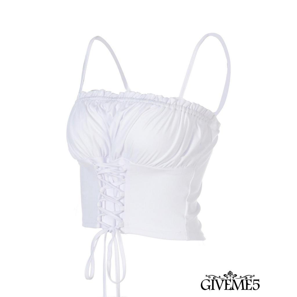 Áo Lửng Hai Dây Màu Trơn Phong Cách Gợi Cảm Cho Nữ