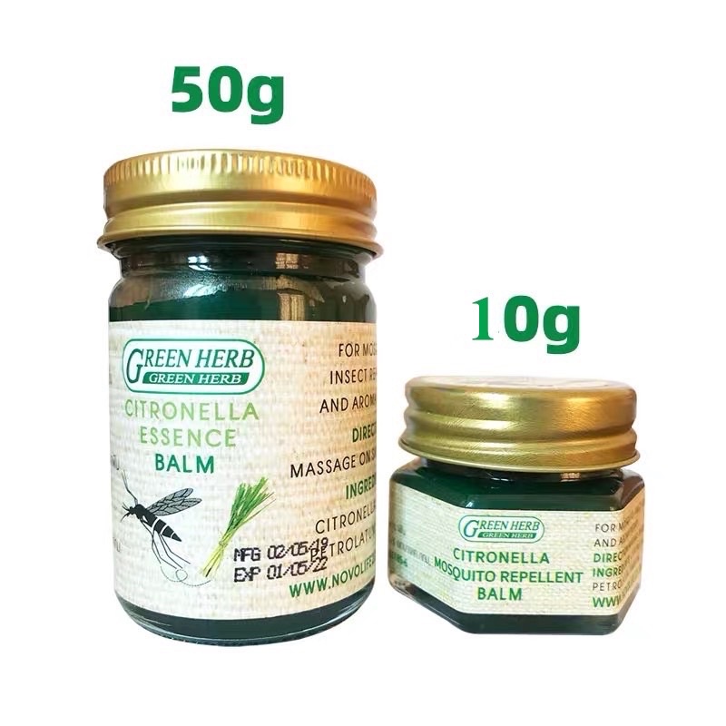 Cao Thoa Chống Muỗi &amp; Côn Trùng Đốt Greenherb (Sả &amp; Thảo Dược) - Thái Lan