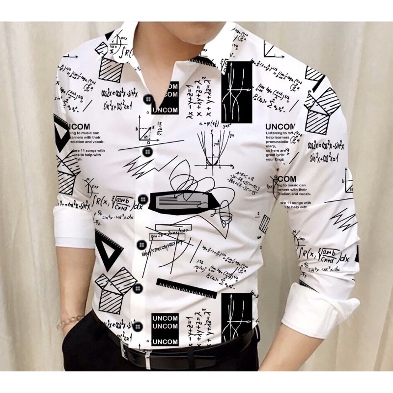 Áo sơ mi nam hoạ tiết Bigsize tay dài