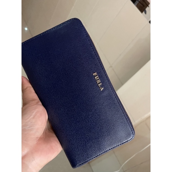 Ví Furla màu xanh navy chuẩn hiệu thanh lý