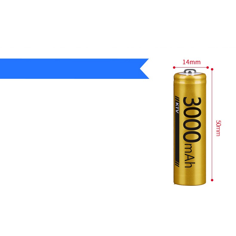 Bộ Pin sạc lại Doublepow AA 3000mAh - pin dung lượng thực (màu vàng) - pin chuyên dụng Micro Karaoke