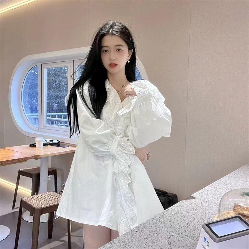 Áo Sơ Mi Trắng Tay Dài Phong Cách Hong Kong Cổ Điển Thời Trang Cho Nữ