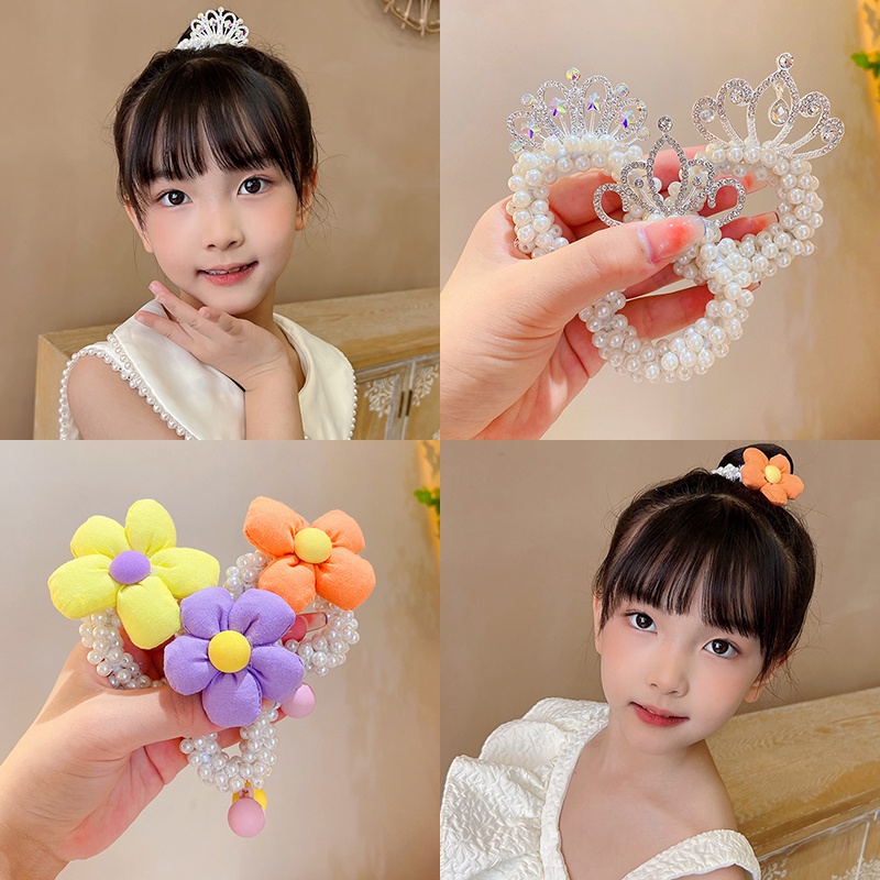 Dây Buộc Tóc Hình Vương Miện Công Chúa Dễ Thương Cho Bé Gái