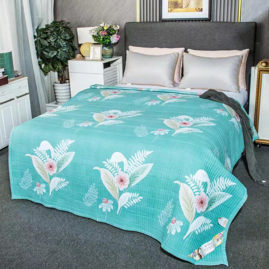Chăn cotton đũi hè nhập khẩu loại đẹp , mềm mịn thoáng mát , chăn đũi cotton hè mẫu KẺ HOA mới nhất kích thước 2m x 2m2