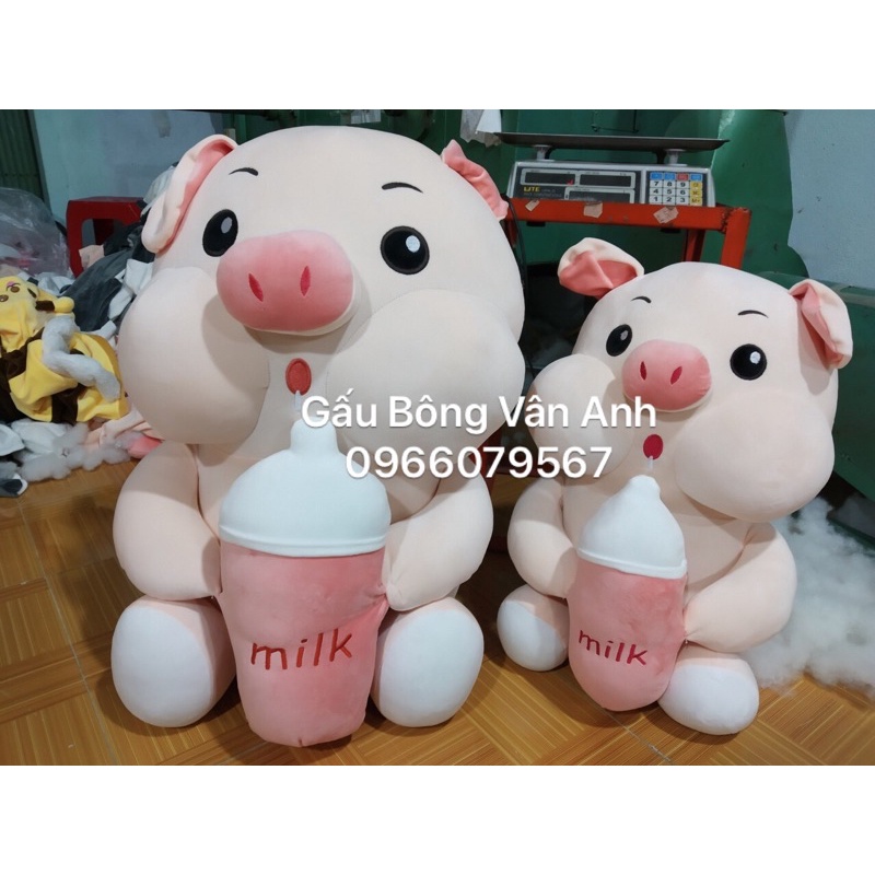 Gấu Bông Heo Ôm Bình Sữa, Heo Milk Hàng Nhập Khẩu Siêu Xinh,Siêu Hot