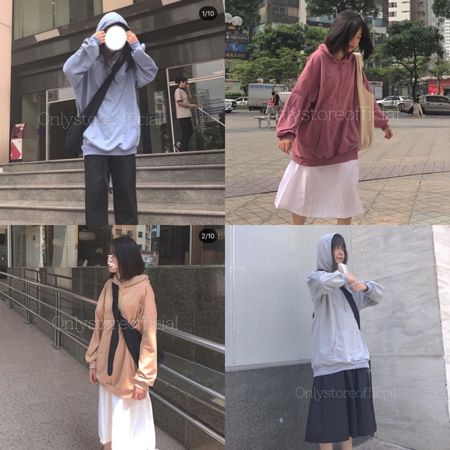 Hoodie 4 màu sẵn,dáng rộng nam nữ đều mặc được ạ (vải nỉ da cá)