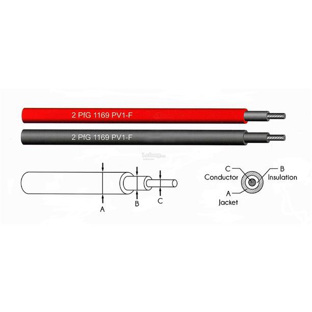 Dây cáp điện năng lượng mặt trời 4mm 1500VDC hãng PN TECH