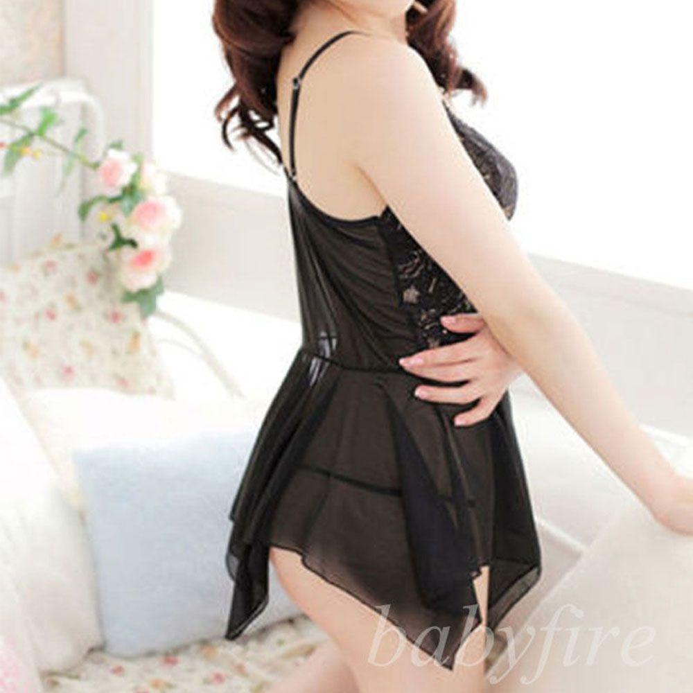 BACK2LIFE Đầm Ngủ Babydoll Kèm Quần Lọt Khe Thời Trang Cho Nữ