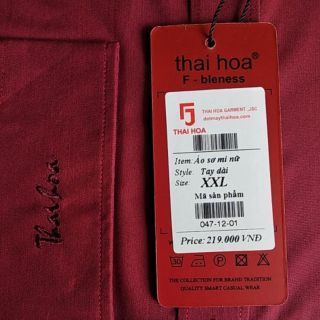 Áo Sơ Mi Thái Hòa Màu Đỏ Đô 047-12