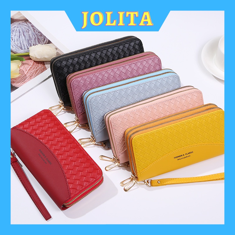 Ví nữ cầm tay bản to 2 ngăn đựng tiền điện thoại nhiều ngăn thời trang Hàn Quốc cao cấp cute giá rẻ JOLITA VDCT23