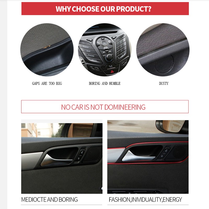 Dải dán trang trí nội thất/bảng điều khiển xe ô tô SEAMETAL thiết kế linh hoạt 3/5m DIY