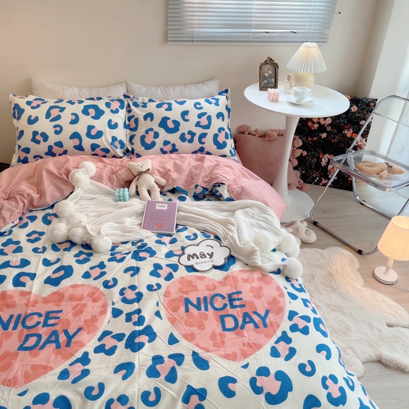 Bộ chăn ga gối Cotton Poly hoạ tiết Da Beo MÂY BEDDING