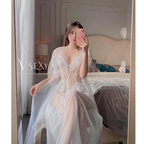 Sẵn Set choàng voan tiểu thư cao cấp guiruo